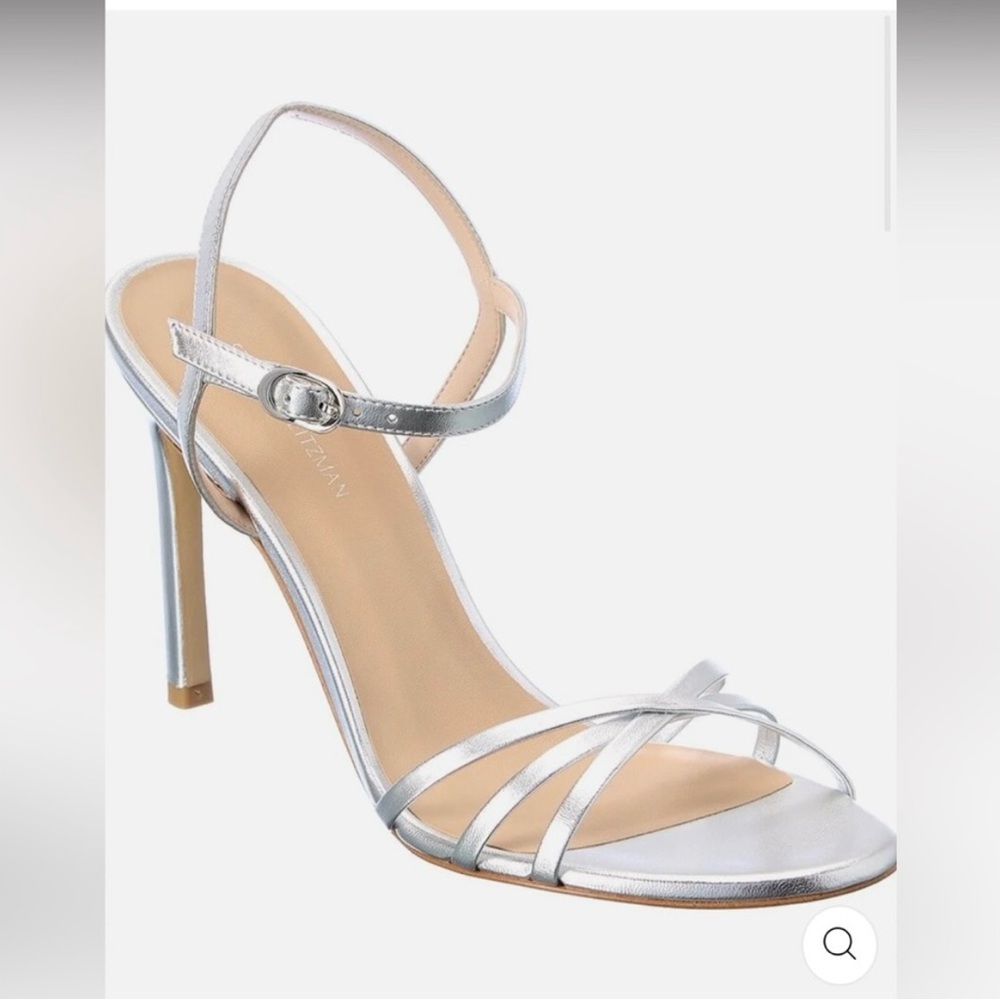 Stuart Weitzman Silver Strappy Heels